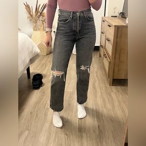 Agolde Loose Fit 90s Jeans in Gray with rips